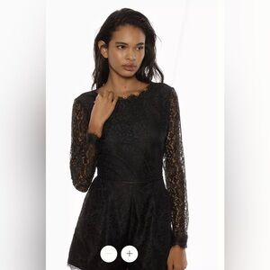 Anthropologie Black Lace Romper size 2